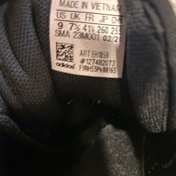 ADIDAS black & white running SNEAKERS size 9 - Picture 4 of 10